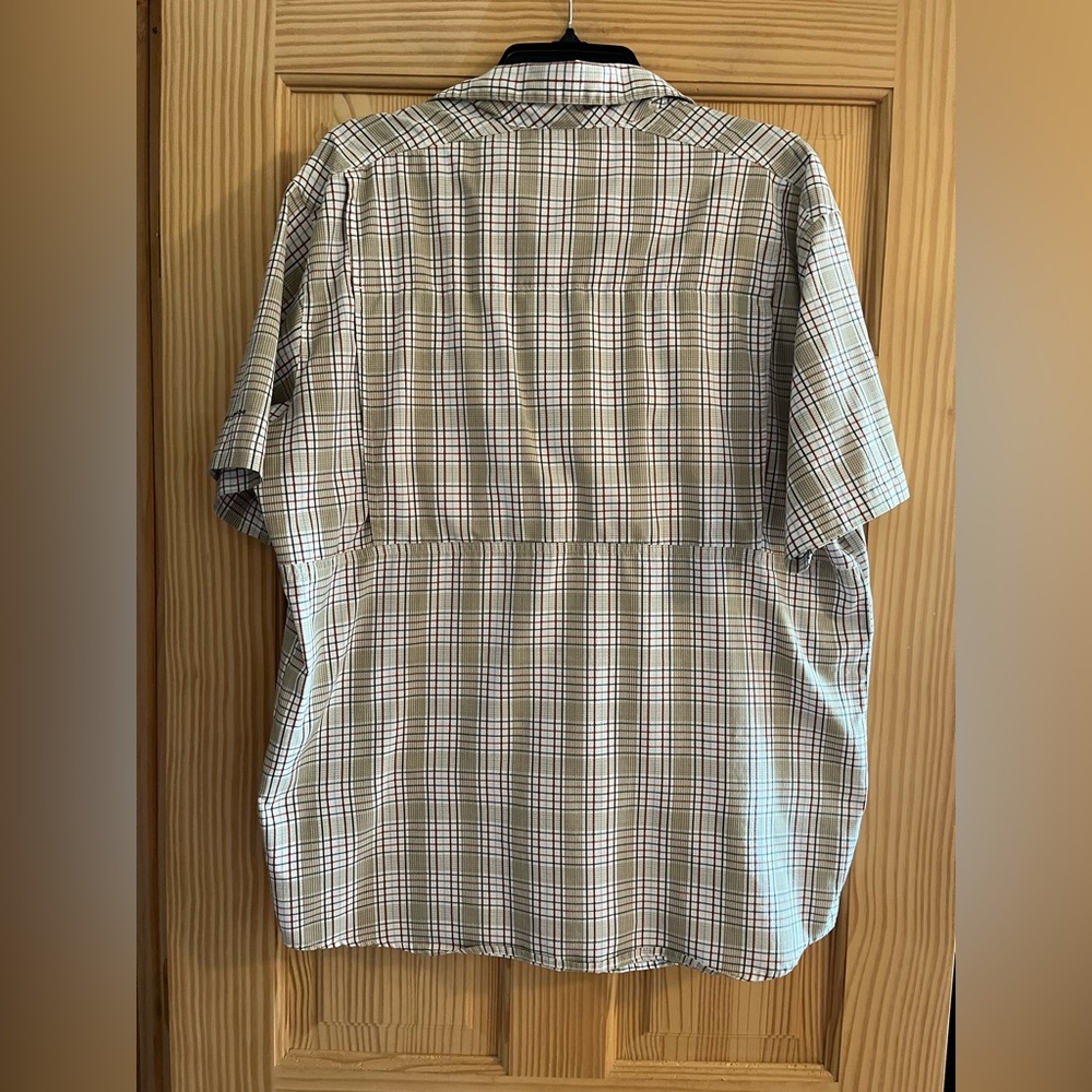 Columbia Men’s Red,‎ Tan and Black Plaid Shirt Size Large - Picture 8 of 13